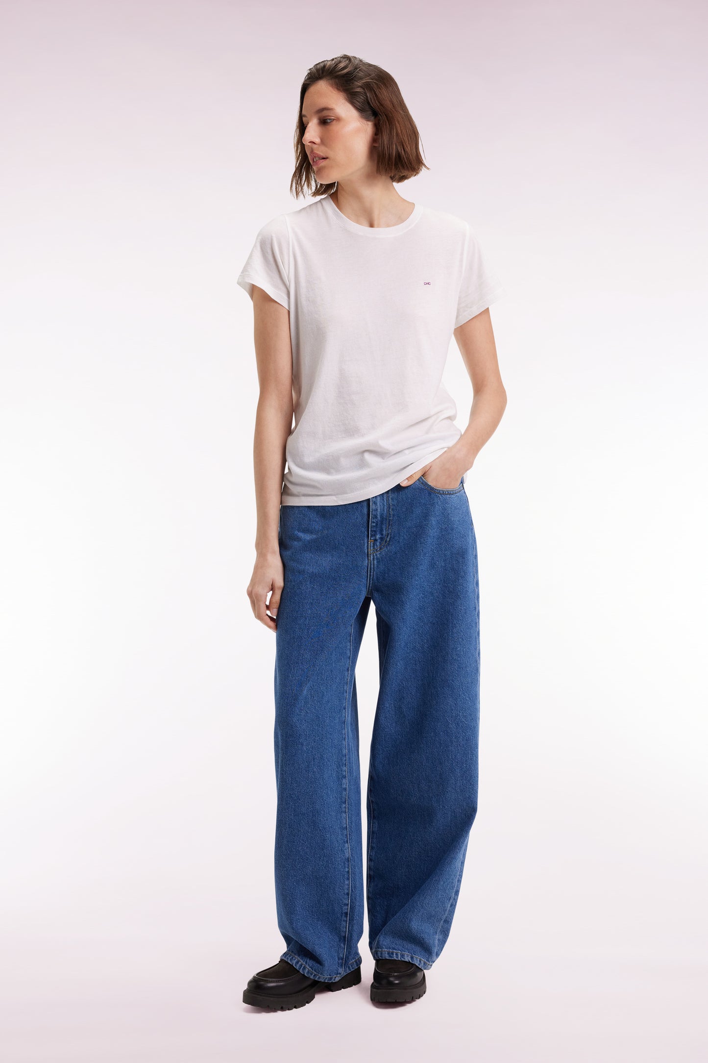 Jean en denim brut coupe Relaxed à jambes larges