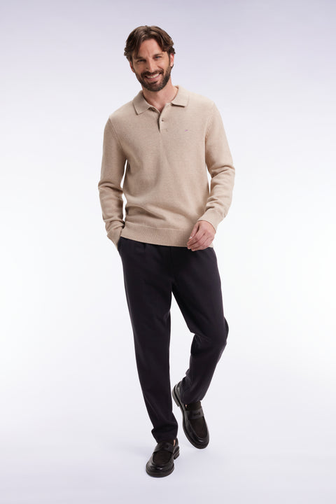Pantalon en jersey double face à taille élastique noir coupe Modern - Image 1