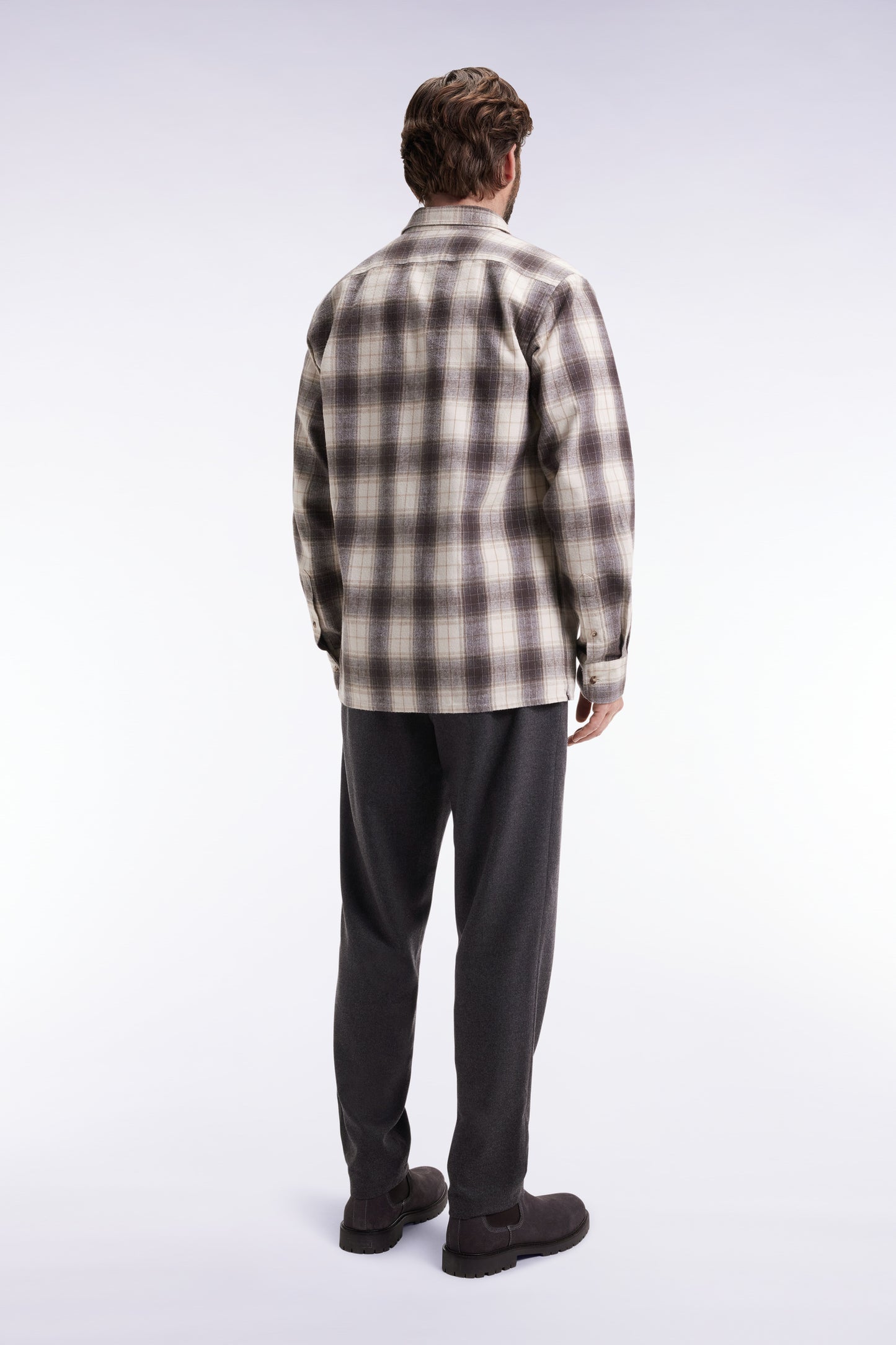 Pantalon à taille élastique gris chiné coupe Modern