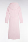 Hooded bathrobe in pink cotton terry blend