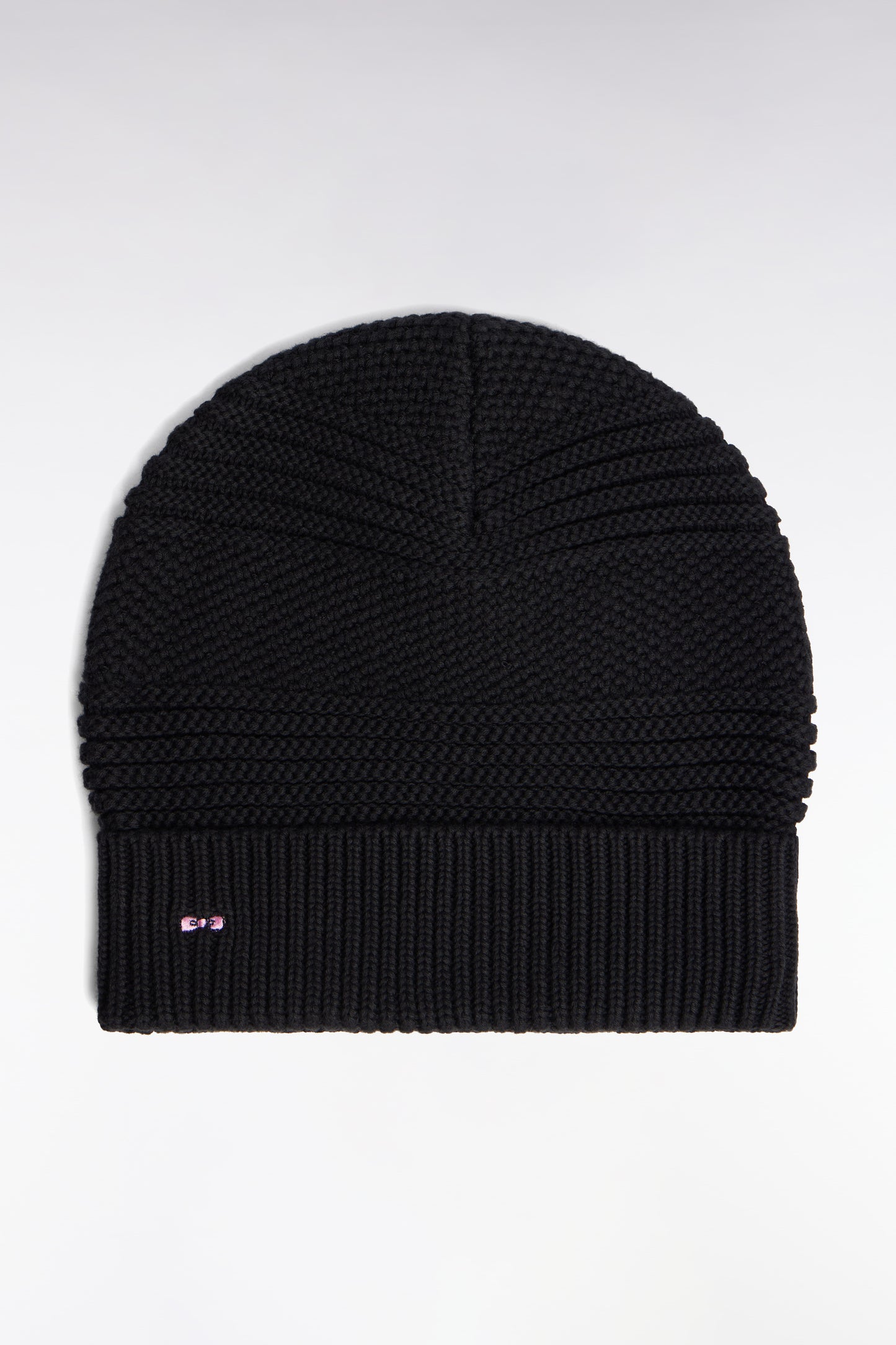 Fancy black cotton knit hat
