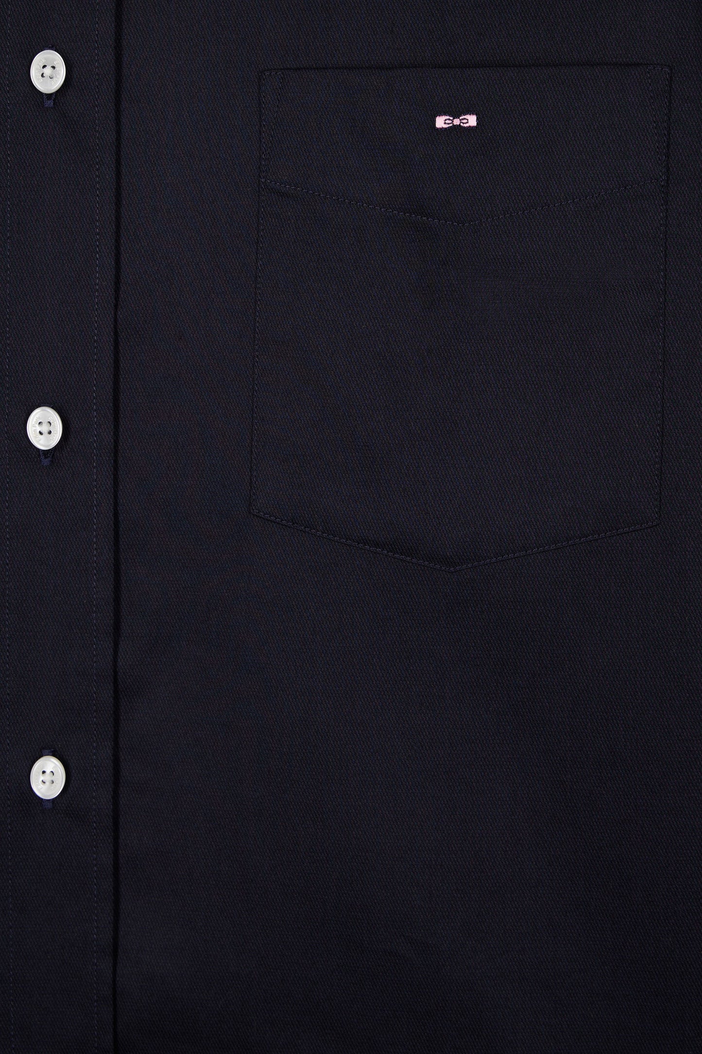 Chemise en coton piqué marine coupe droite