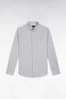 Chemise en coton Pima à rayures bleues et blanches