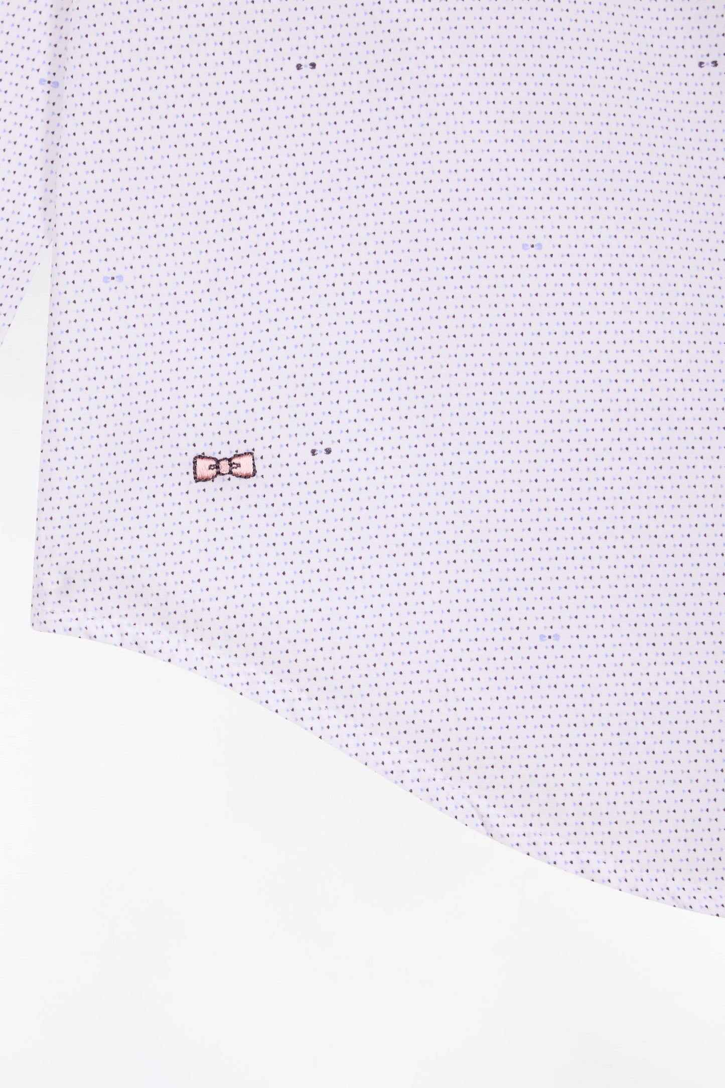 Chemise en coton ciel à micro-imprimé nœud coupe slim