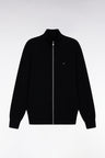 Cardigan en laine mérinos noir coupe droite