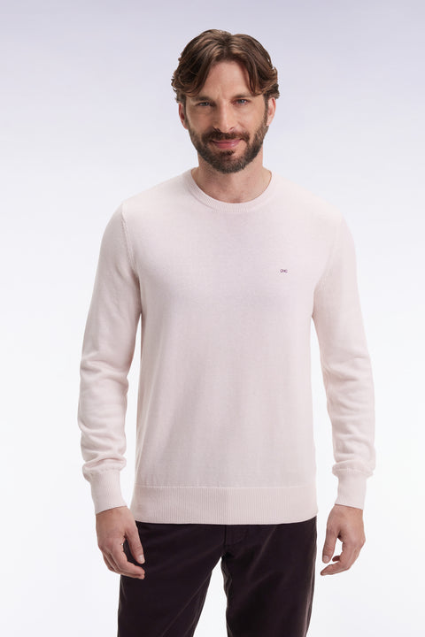 Pull col rond en laine et coton écru - Image 3