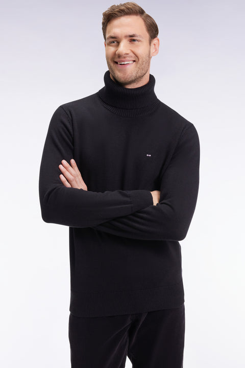 Black wool and cotton turtleneck sweater - Image 3