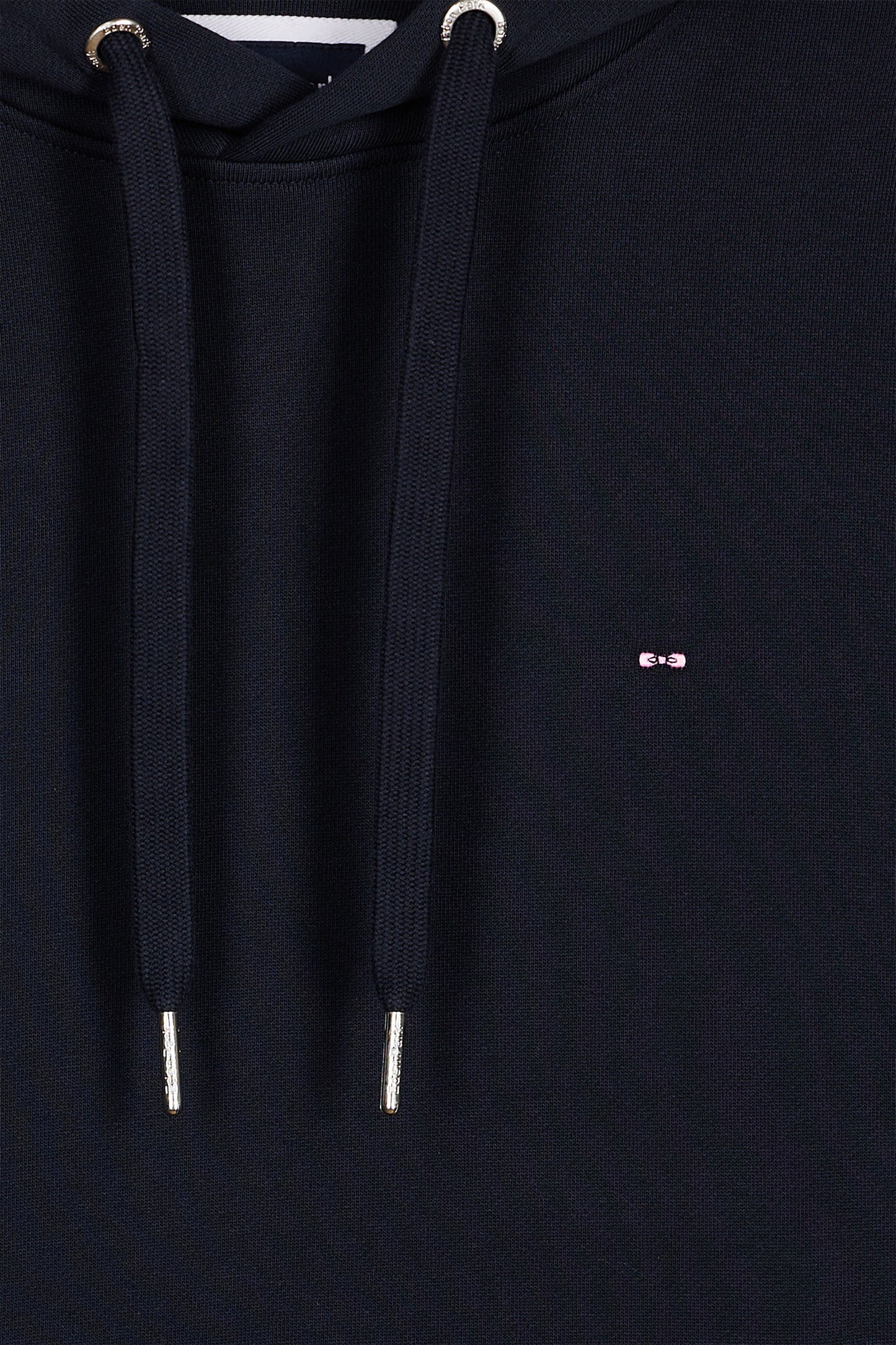 Navy cotton hooded sweatshirt, straight cut