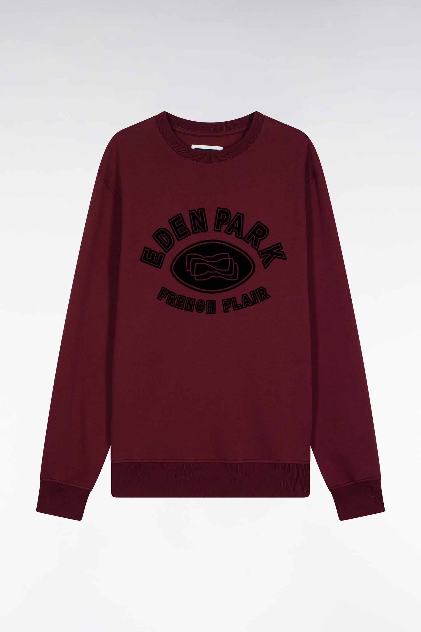 Sweatshirt à col rond en coton mélangé bordeaux coupe Relaxed
