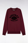 Sweatshirt à col rond en coton mélangé bordeaux coupe Relaxed