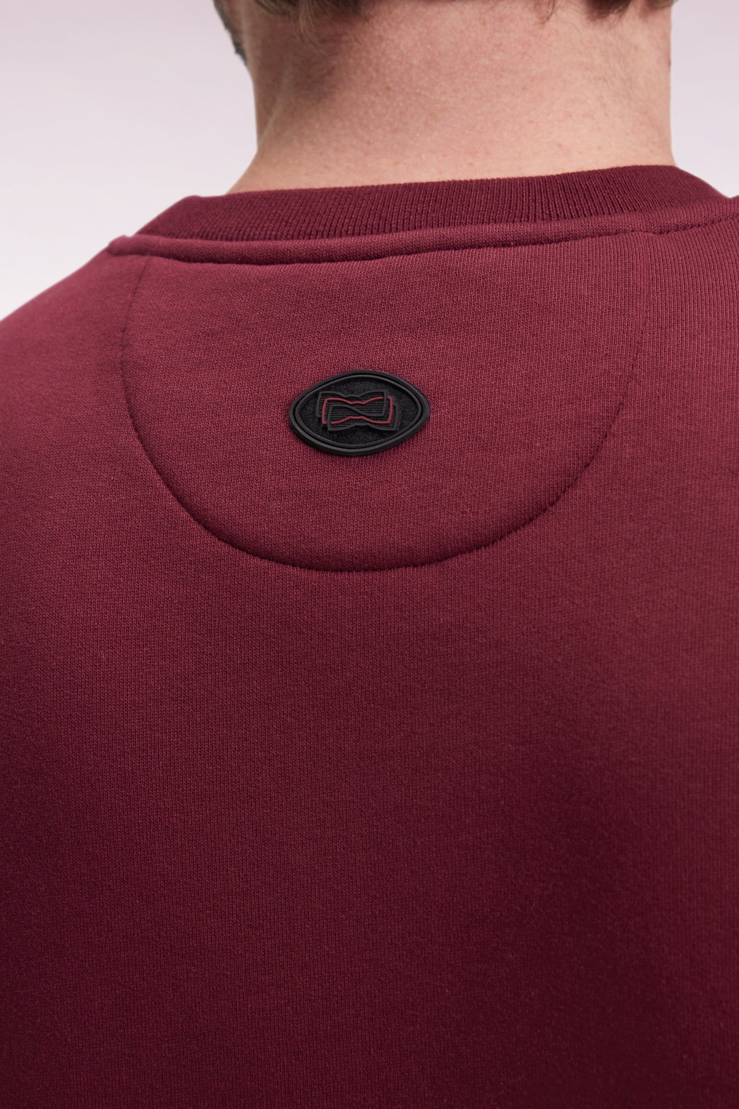 Sweatshirt à col rond en coton mélangé bordeaux coupe Relaxed