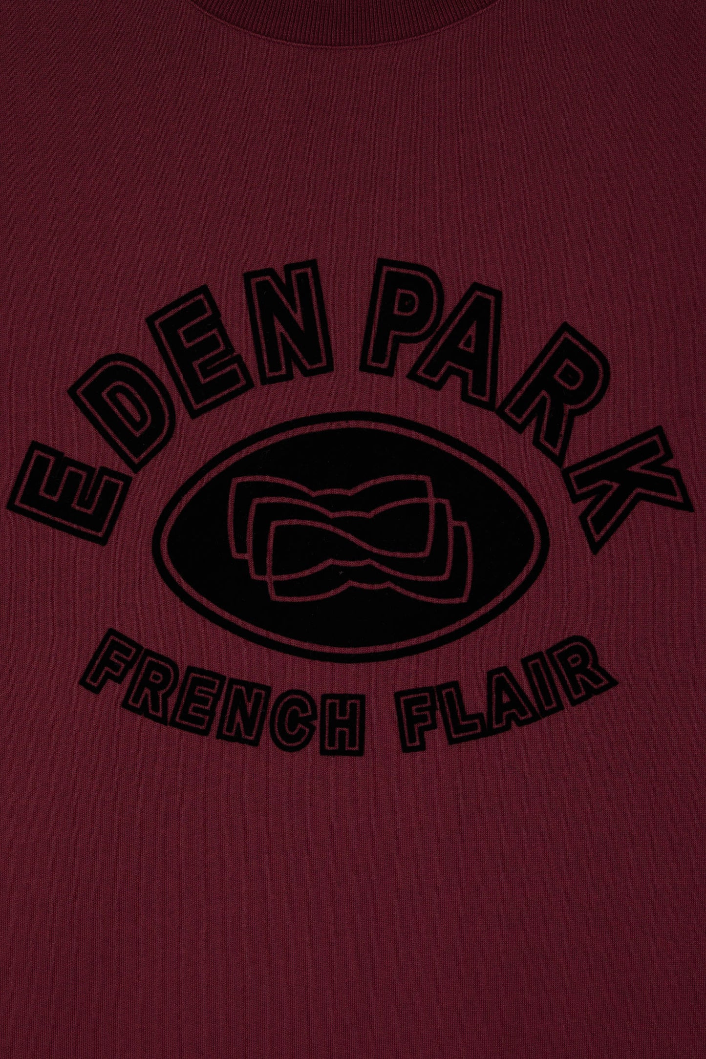 Sweatshirt à col rond en coton mélangé bordeaux coupe Relaxed