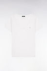 T-shirt à manches courtes en coton Pima blanc col V