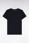 T-shirt à manches courtes en coton Pima marine col rond