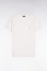T-shirt à manches courtes en coton Pima blanc col rond