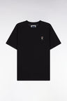 Black cotton short-sleeved T-shirt