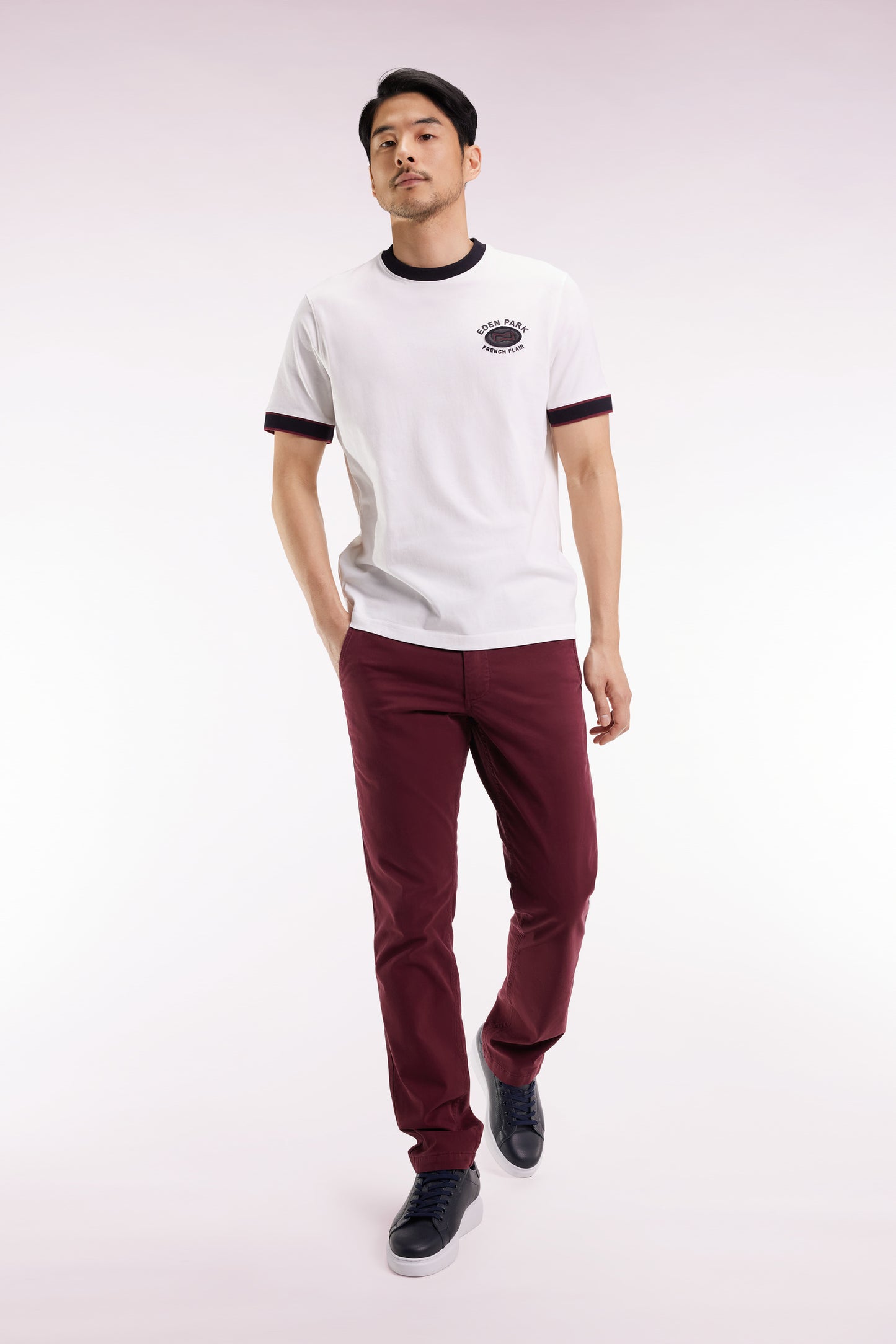 Eden Park French Flair white cotton short-sleeved T-shirt