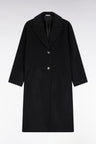 Manteau masculin coupe oversized en laine gris foncé