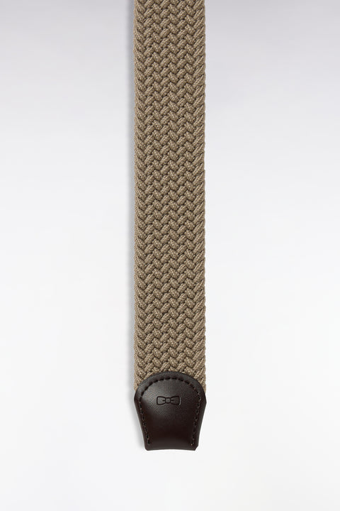 Ceinture tressée élastique beige - Image 3