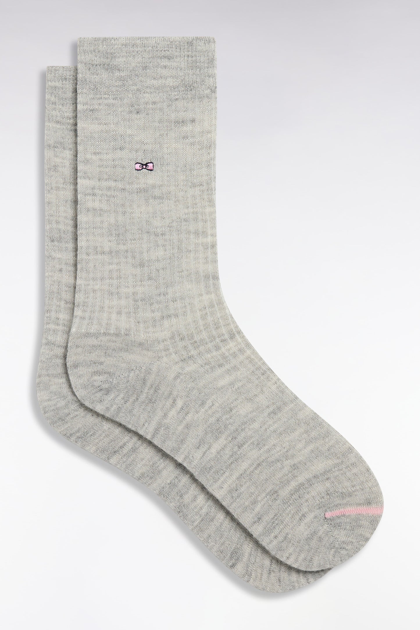 Gray ribbed knit socks