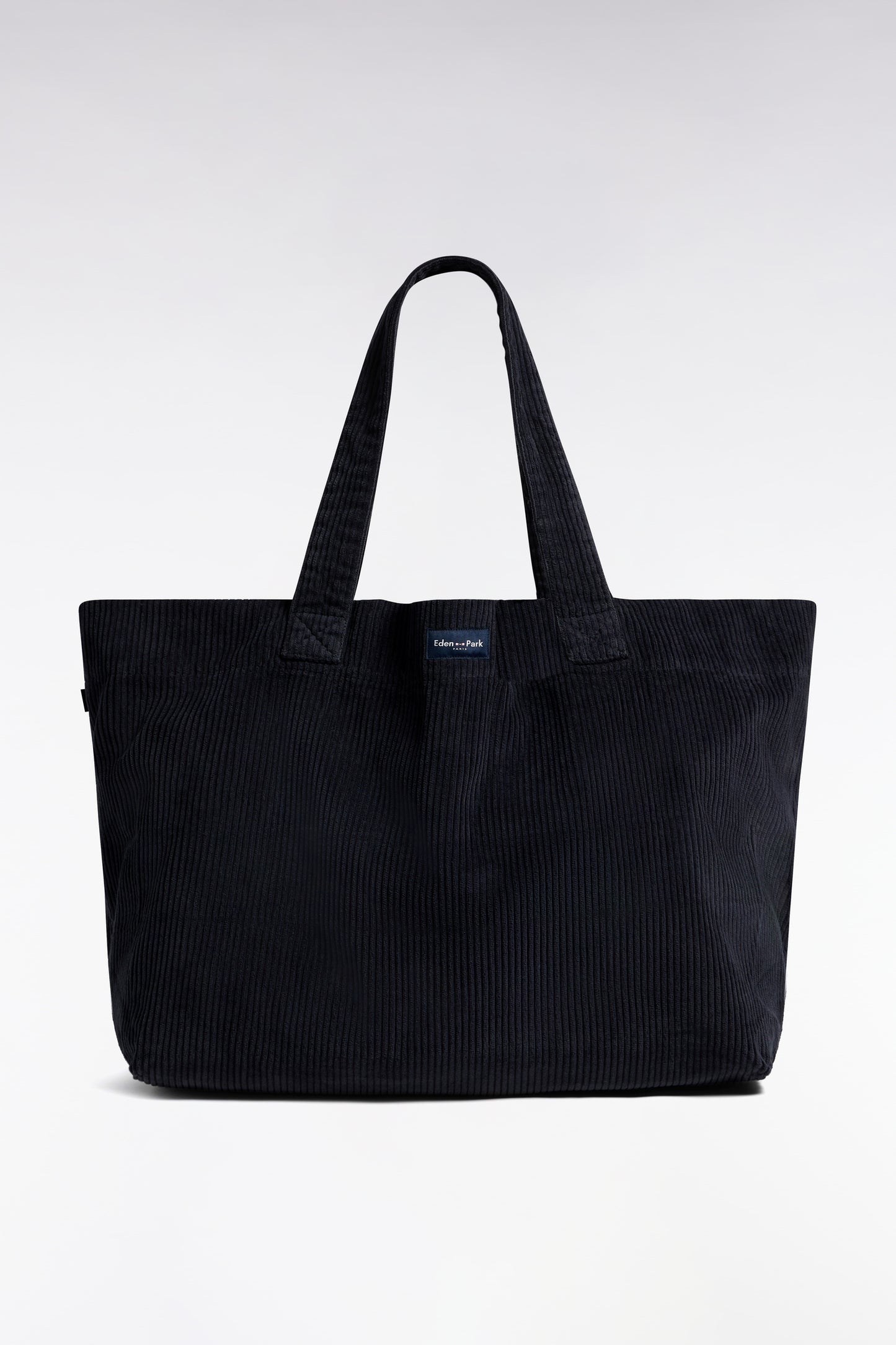 Sac cabas en velours côtelé marine