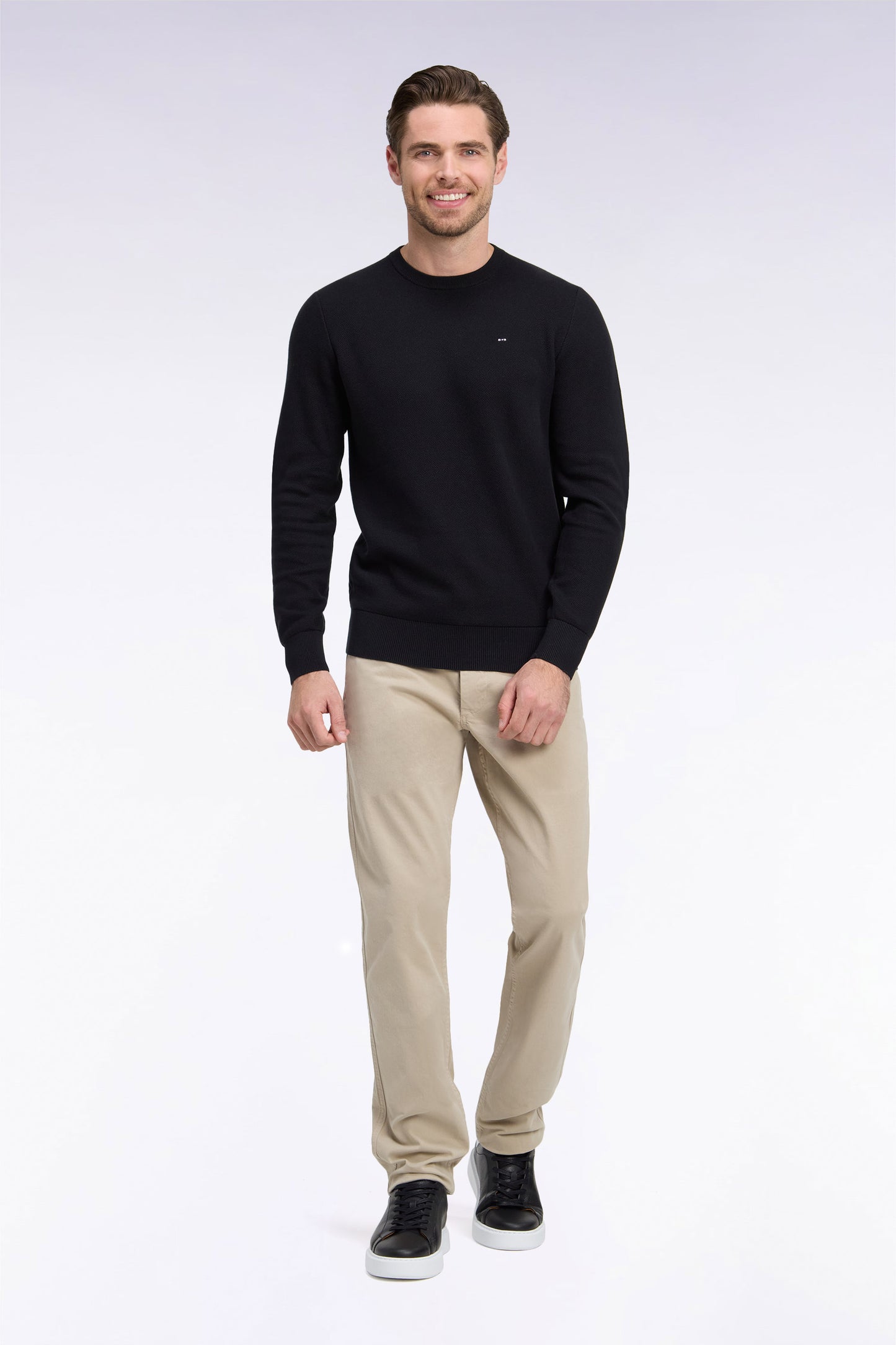 Pantalon chino sans plis en coton stretch beige