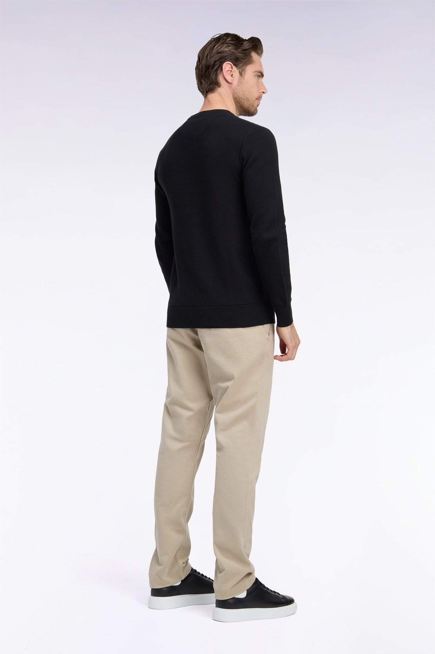 Pantalon chino sans plis en coton stretch beige