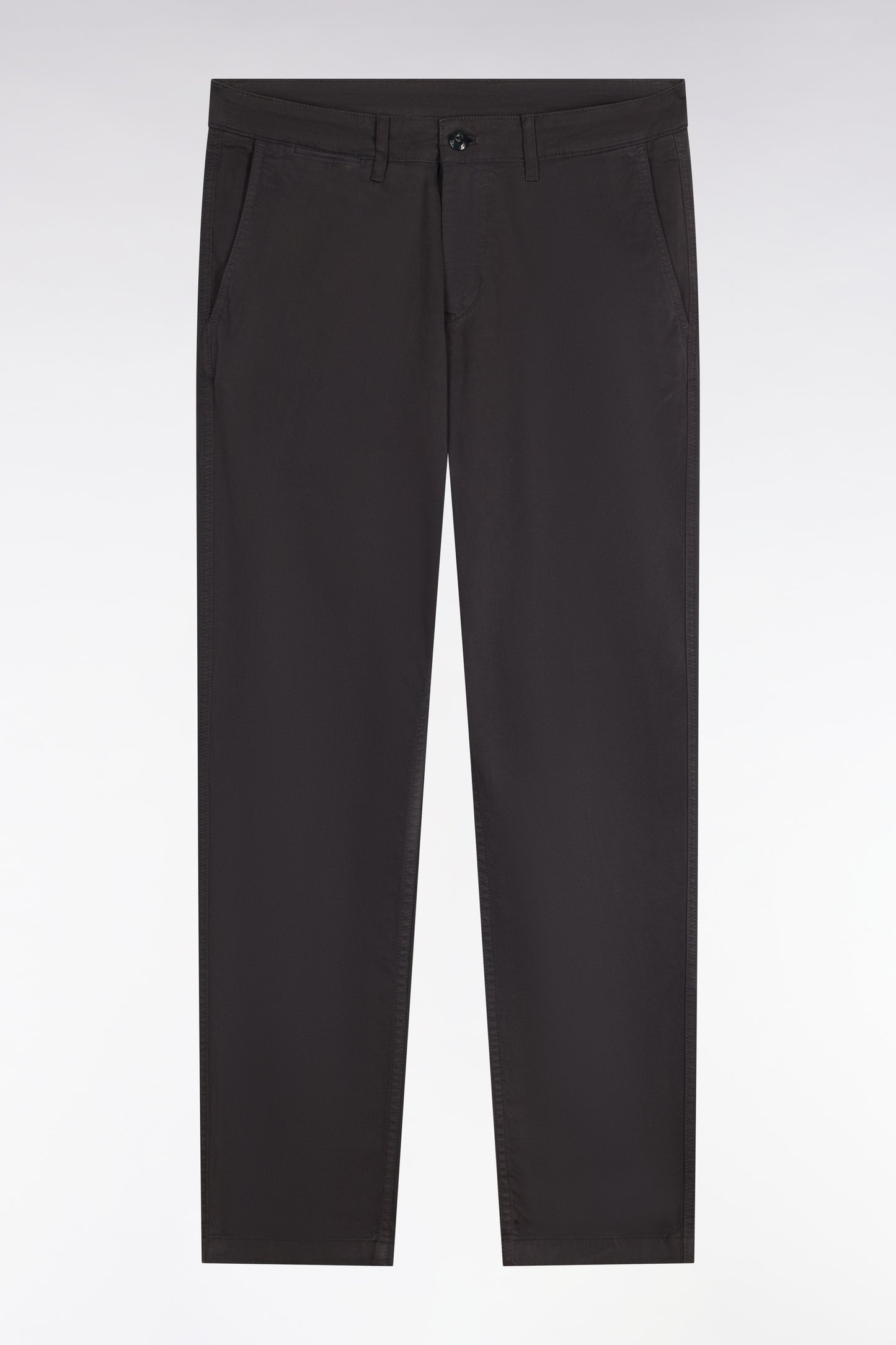 Pantalon chino sans plis en gabardine de coton stretch kaki