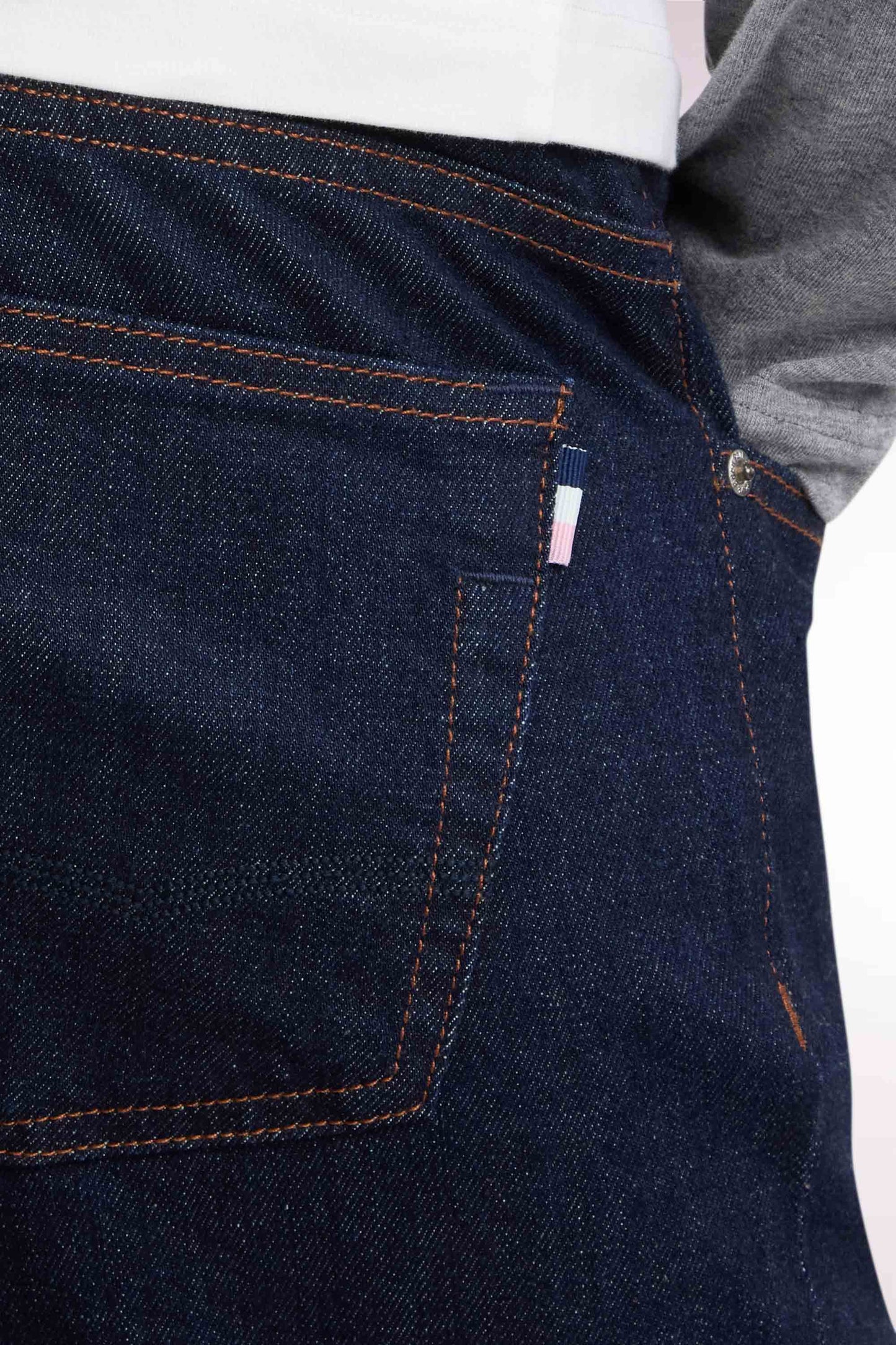 Jean en denim brut bleu coupe regular