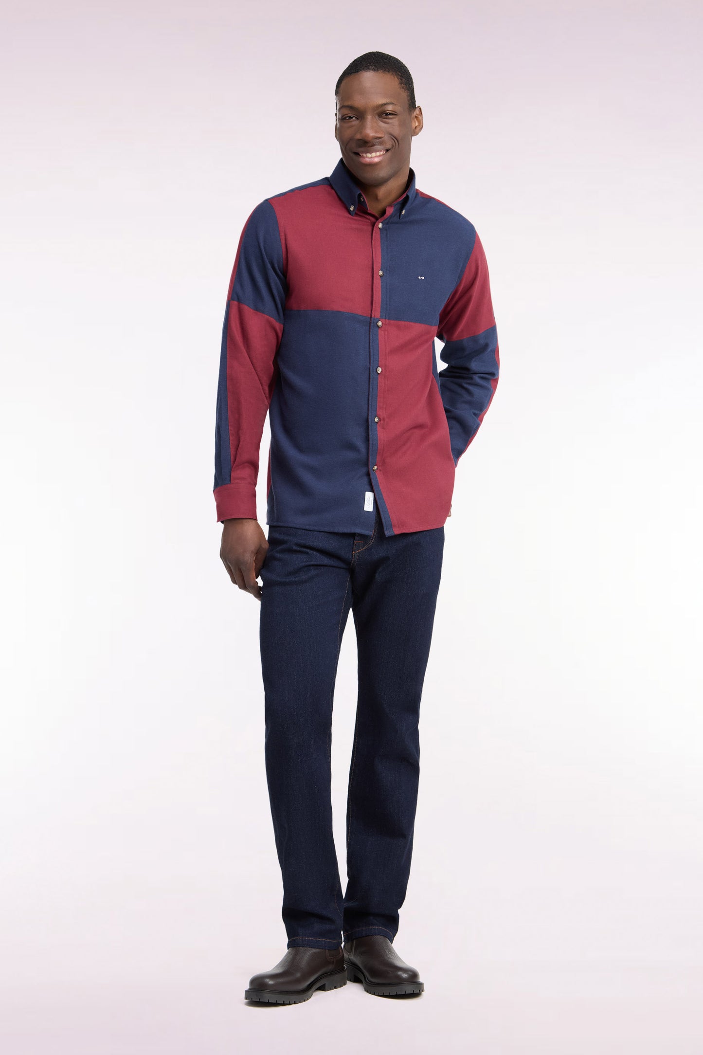 Jean en denim stretch bleu brut coupe regular