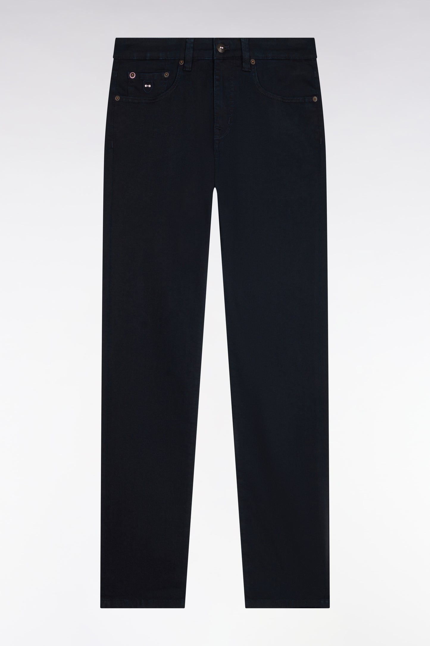Jean 5 poches en denim stretch marine coupe droite