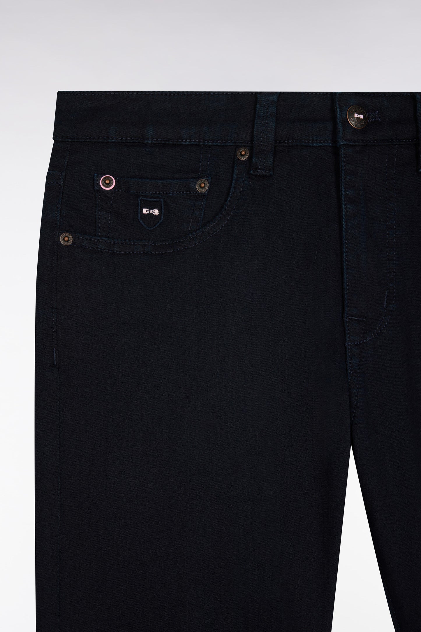 Jean 5 poches en denim stretch marine coupe droite