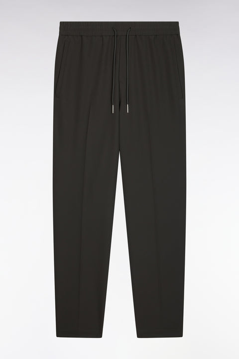 Pantalon à taille élastiquée en nylon stretch technique kaki coupe Modern - Image 2