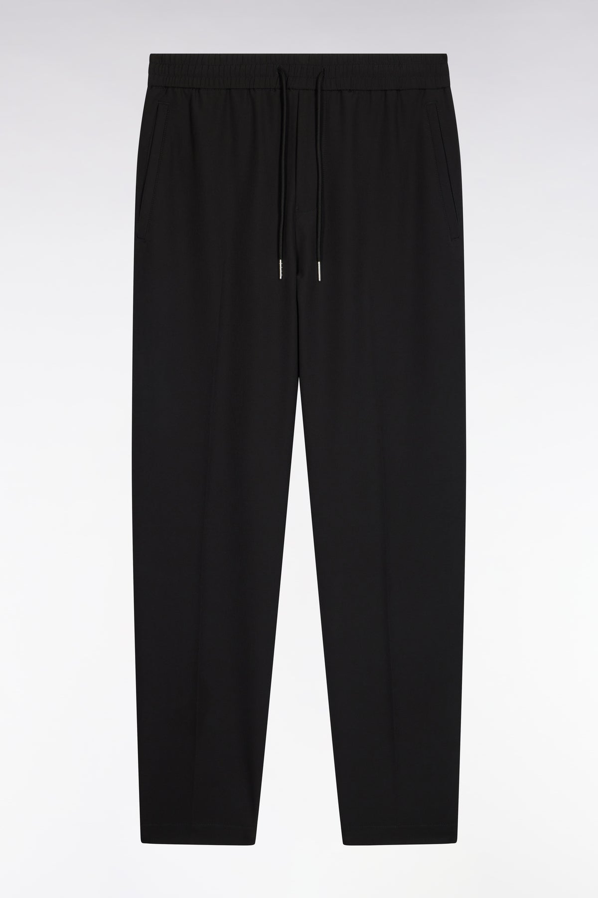 Pantalon à taille élastiquée en nylon stretch technique noir coupe Modern