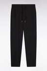 Trousers with elasticated waist in black technical stretch nylon Modern fit