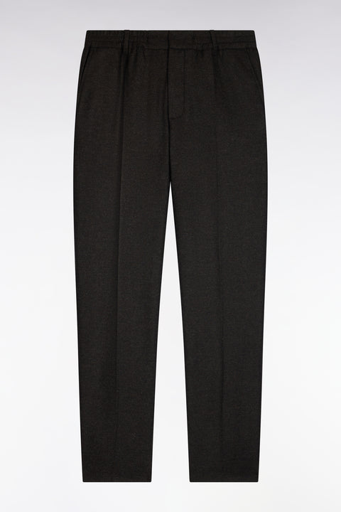 Pantalon à taille élastiquée en feutre léger marron coupe Modern - Image 2