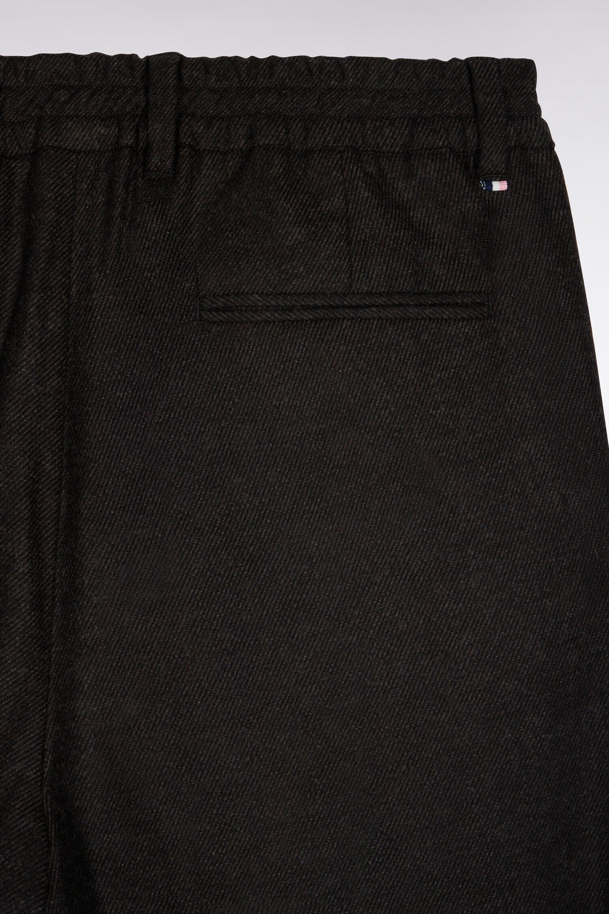 Pantalon à taille élastiquée en feutre léger marron coupe Modern