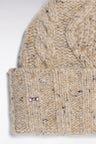 Beige cable knit hat