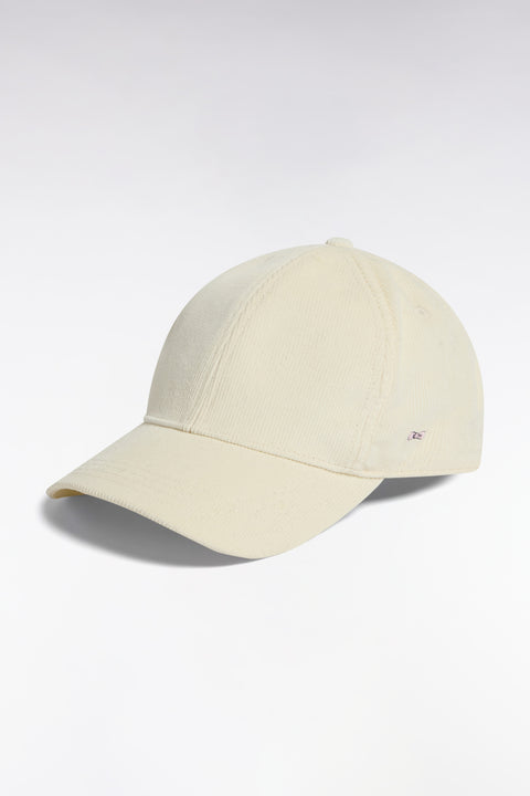 Casquette en velours côtelé écru - Image 1