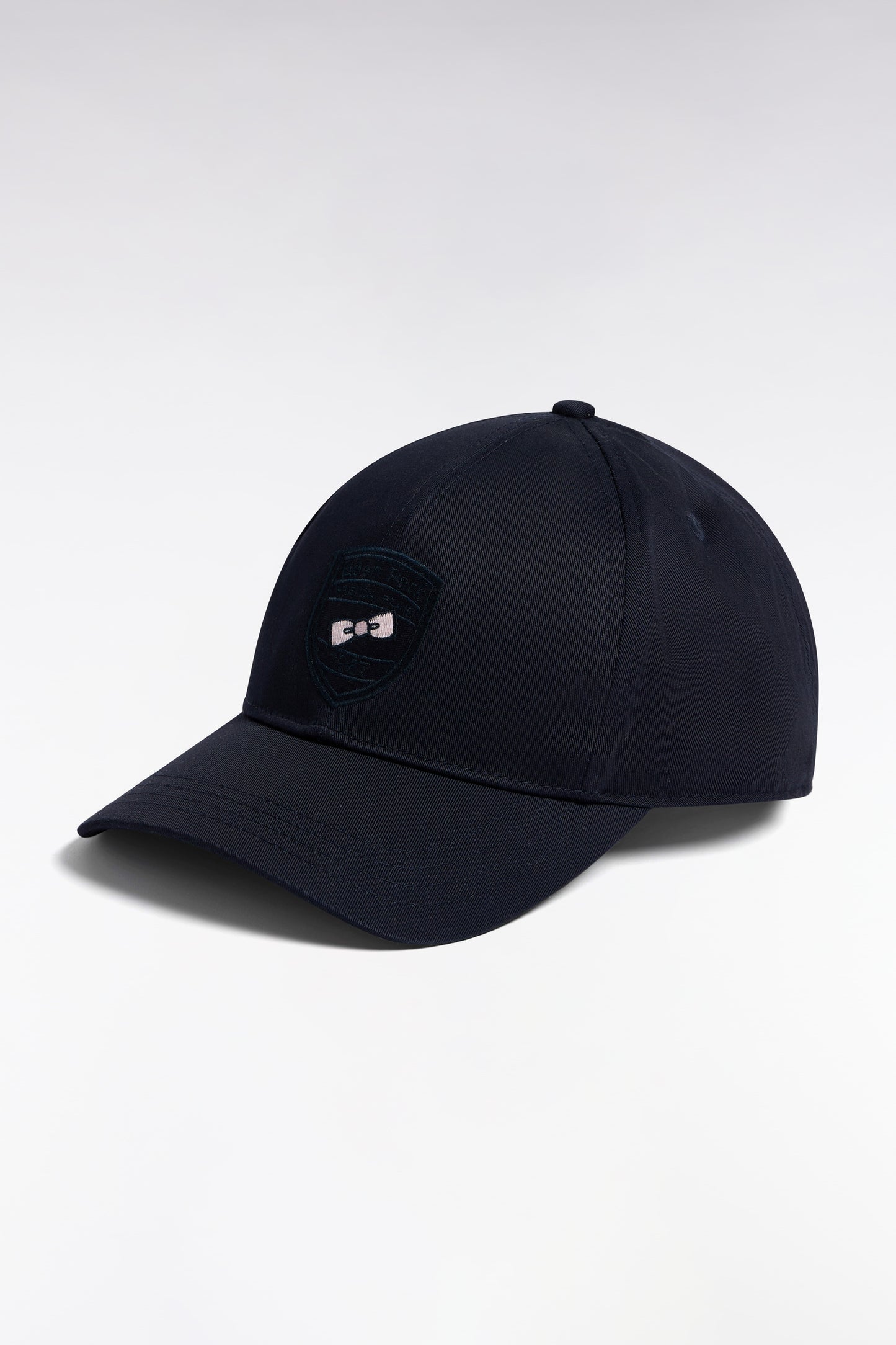 Casquette en twill de coton marine à broderie écusson