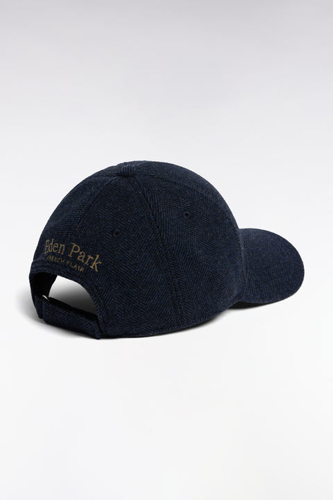 Casquette en drap de laine à chevrons grise patch écusson - Image 2