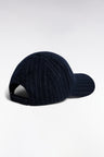 Casquette en drap de laine rayé marine
