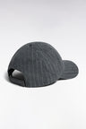Casquette en drap de laine rayé grise