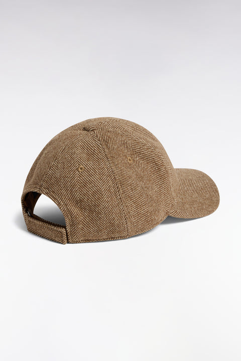 Casquette en drap de laine à chevrons marron - Image 2