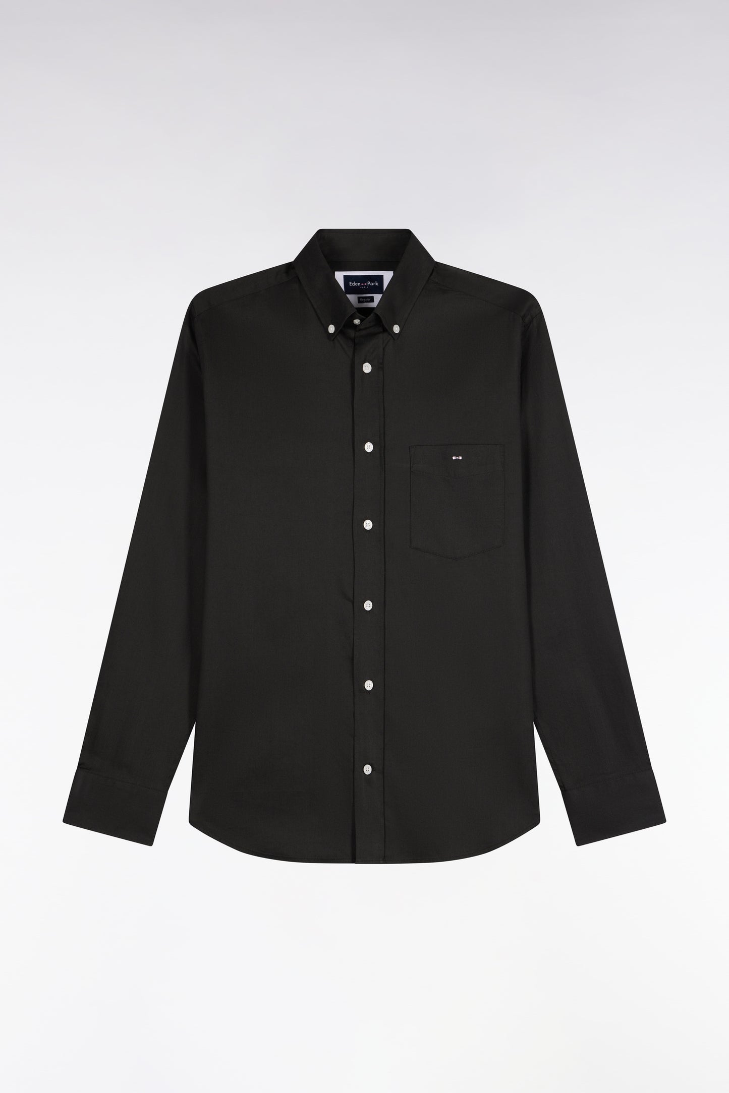 Chemise en piqué de coton kaki coupe droite