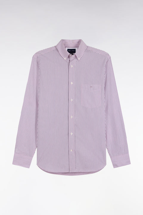 Chemise en coton à rayures rose coupe droite - Image 2