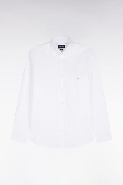 Plain white cotton straight cut shirt - Image 2
