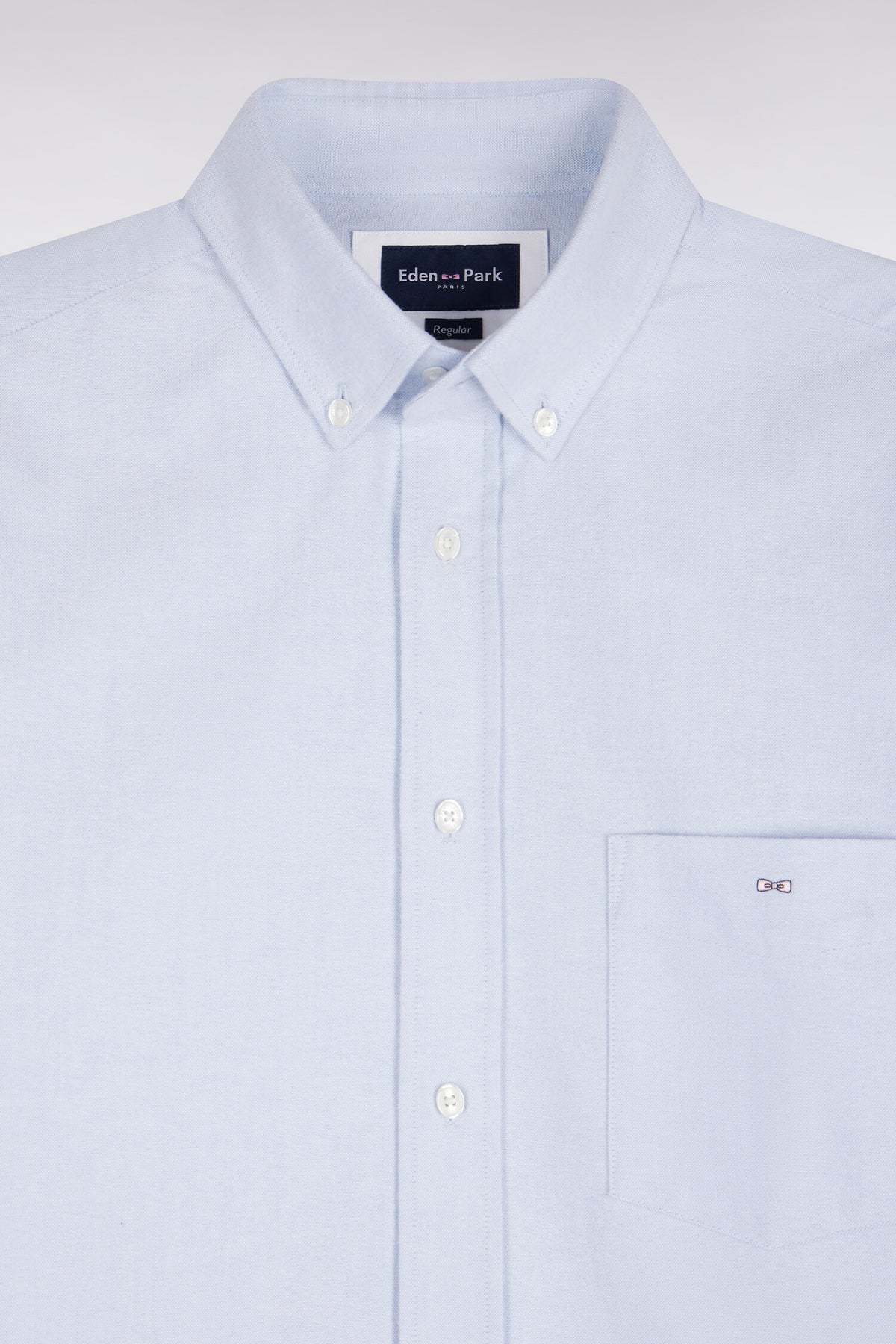 Plain light gray cotton shirt, straight cut