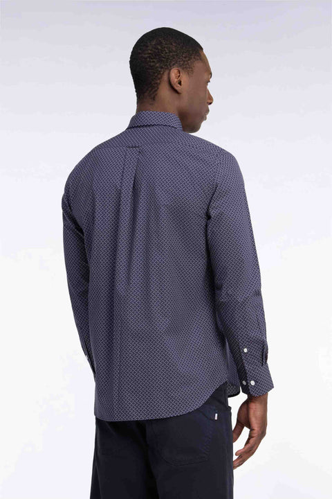 Pink cotton poplin shirt with micro-patterned bow ties - Image 3