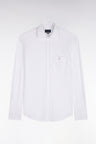 Chemise unie en coton blanc coupe droite
